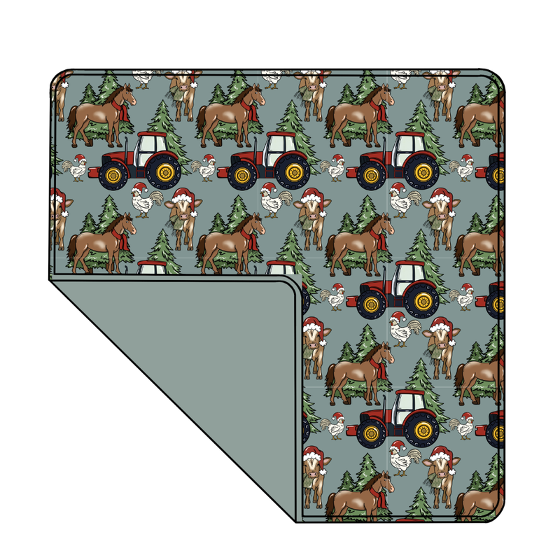 Farmhouse Christmas Enchanted Blanket - Knit - Pre Order - Christmas Special (50x50 Inches)