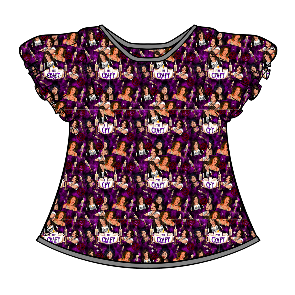 Bewitched Babes Moon Short Sleeve Flutter Bamboo Shirt - PRE ORDER