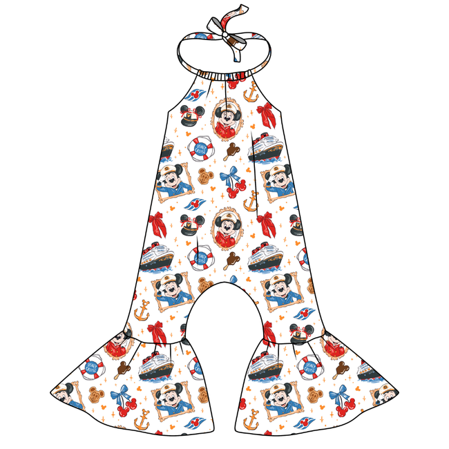 Crusin' Stardust Bellbottom Halter Romper Knit - PRE ORDER