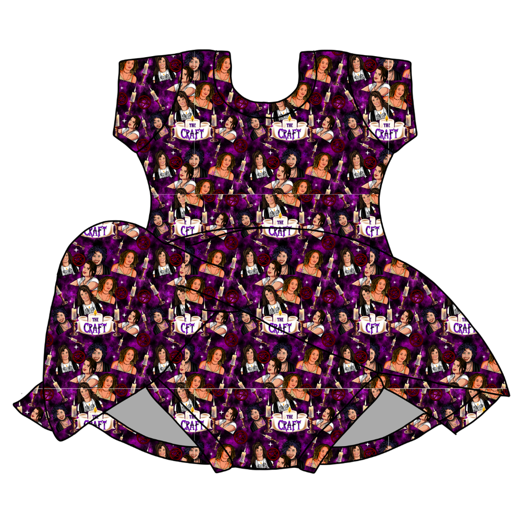 Bewitched Babes - Chic Short sleeve Skirted Leotard Knit - PRE ORDER