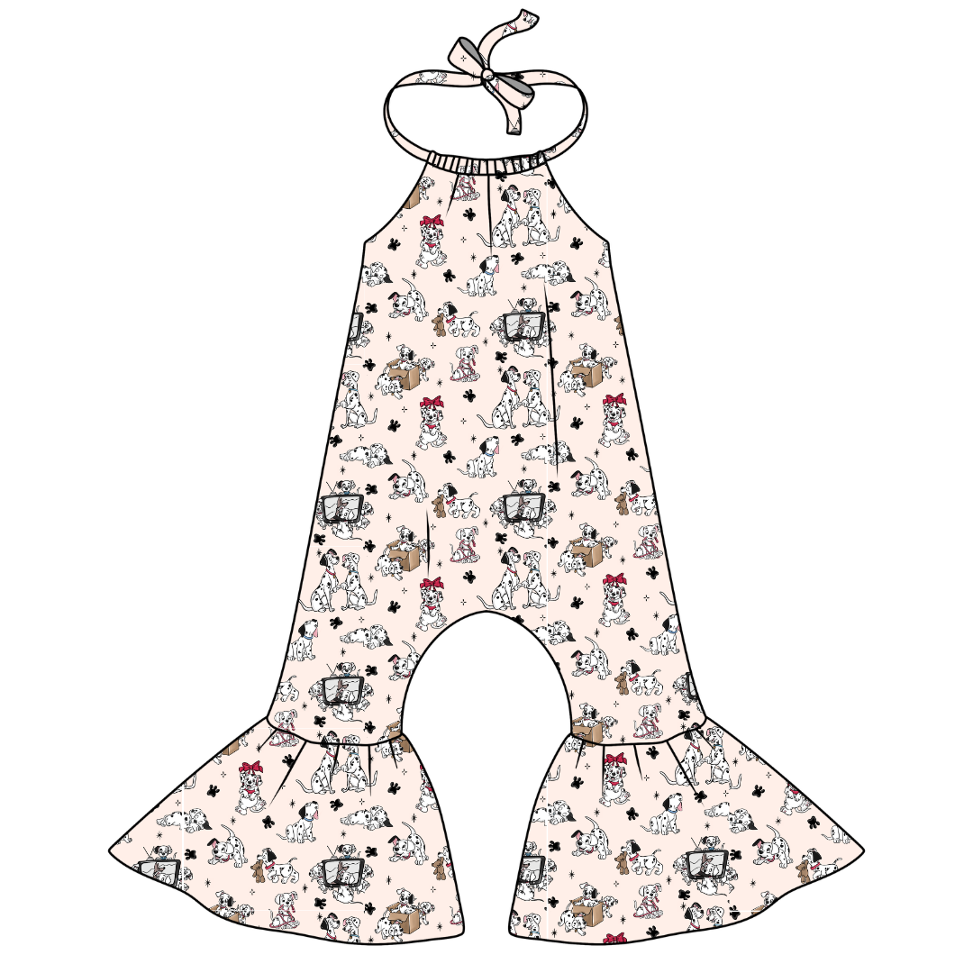 Spots & Daydreams Stardust Bellbottom Halter Romper Knit - PRE ORDER