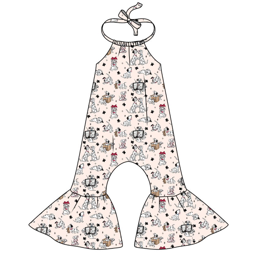 Spots & Daydreams Stardust Bellbottom Halter Romper Knit - PRE ORDER