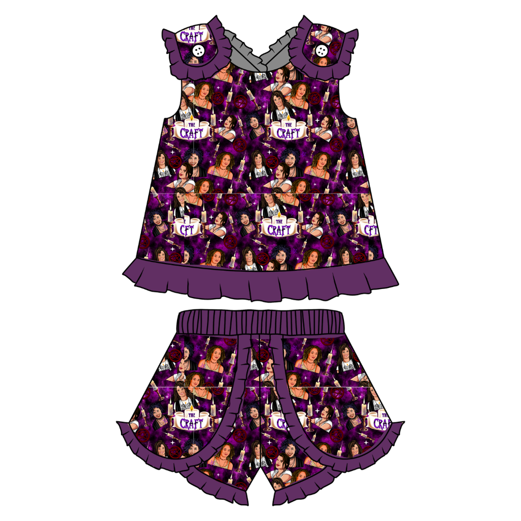 Bewitched Babes - Evie Tulip Short Set Knit - PRE ORDER