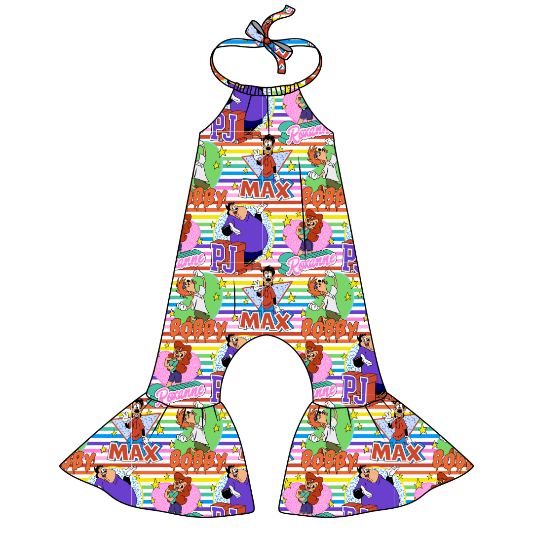 Stand Out, Bobby! Stardust Bellbottom Halter Romper Knit - PRE ORDER