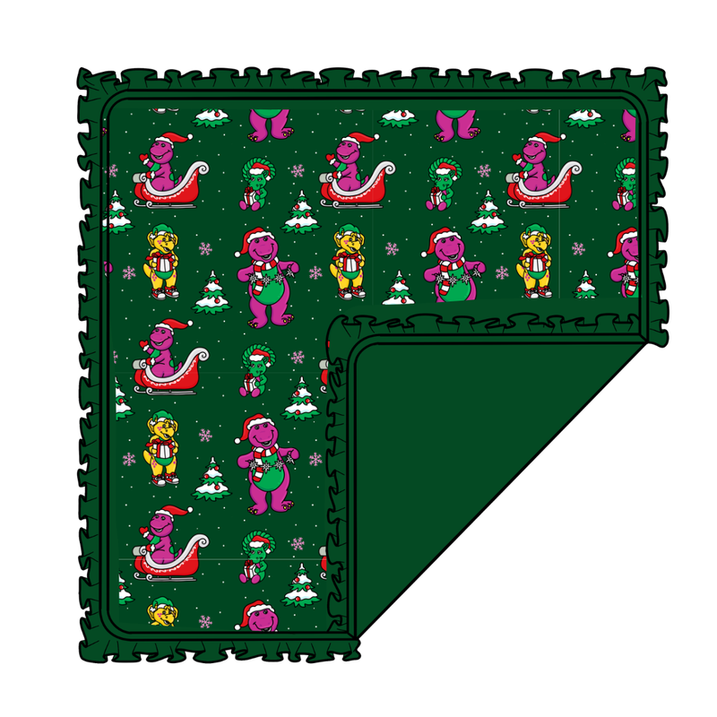 Dino Days of Christmas Enchanted Blanket - Knit - Pre Order - Christmas Special (50x50 Inches)
