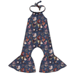 The Babe Stardust Bellbottom Halter Romper Knit - PRE ORDER