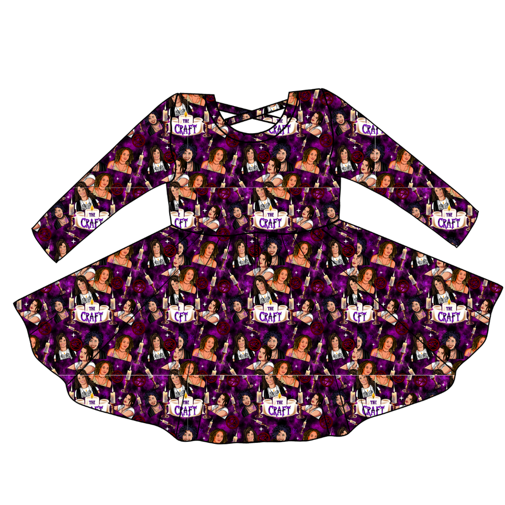 Bewitched Babes - Violet Cross Back Long Sleeve Knit - PRE ORDER
