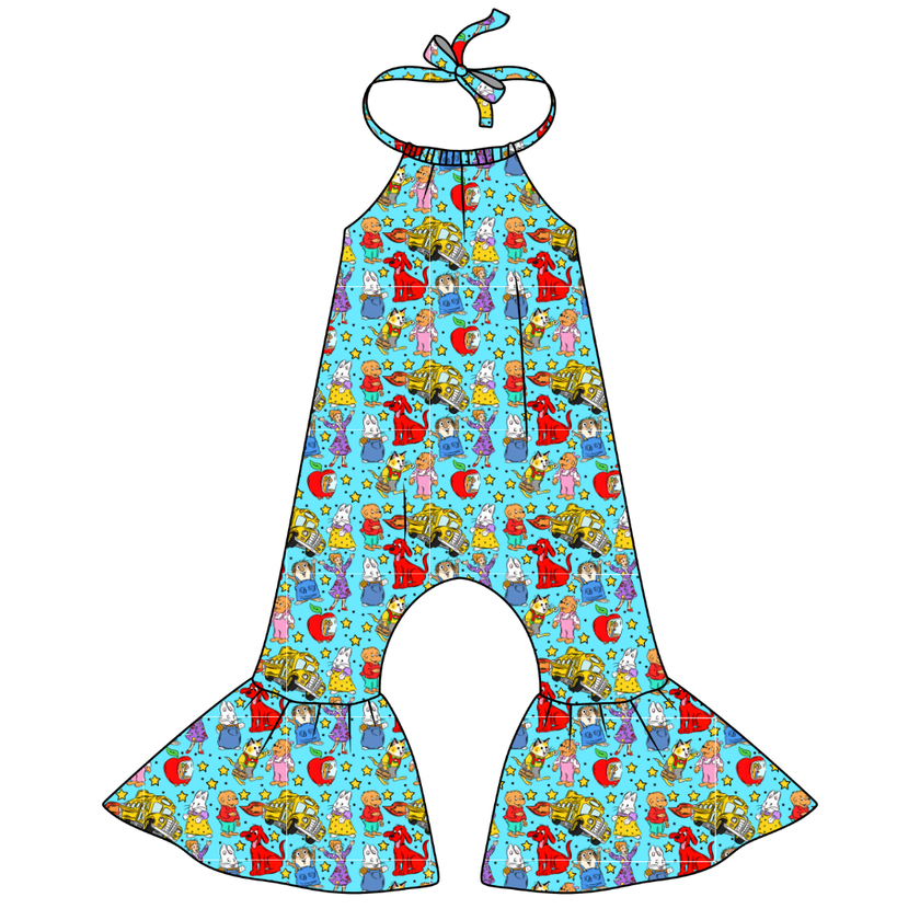 Growing Up Together Stardust Bellbottom Halter Romper Knit - PRE ORDER