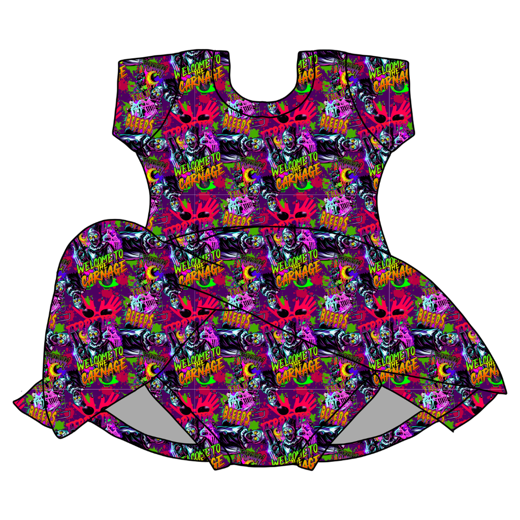 Chaos Carnival - Chic Short sleeve Skirted Leotard Knit - PRE ORDER