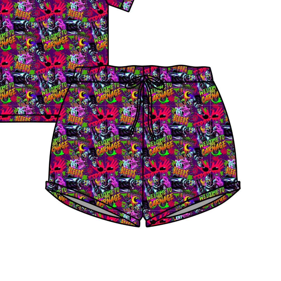 Chaos Carnival Jazzy Adult Pajama Bamboo Shorts - Pre Order