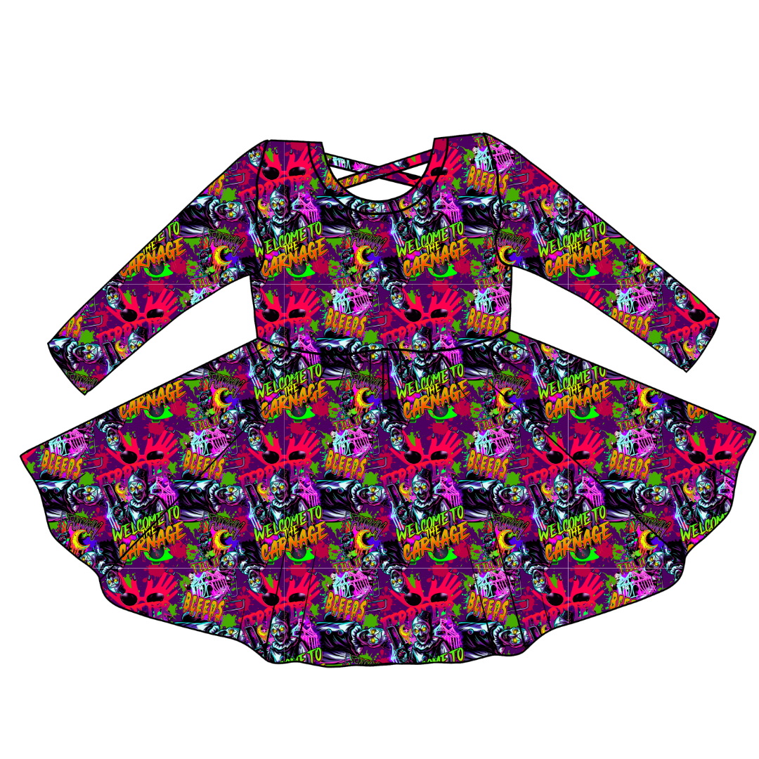 Chaos Carnival - Violet Cross Back Long Sleeve Knit - PRE ORDER