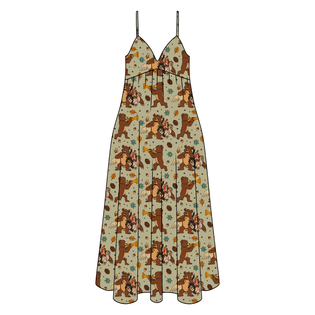 Woodland Melody Harper Women's Low Back Dress Bamboo - Pre Order