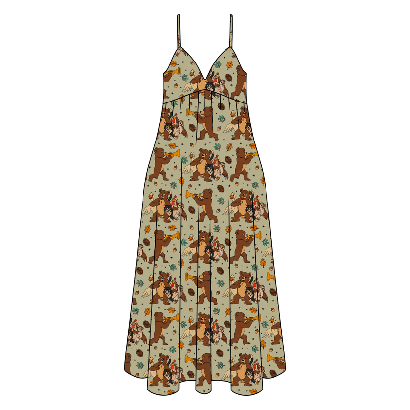 Woodland Melody Harper Women's Low Back Dress Bamboo - Pre Order