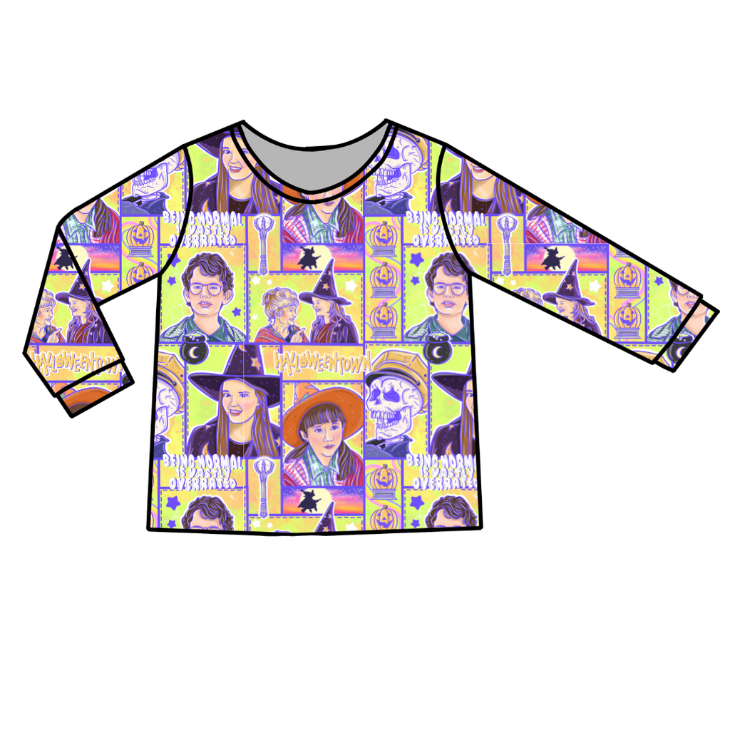 Town Of Halloween - Ruby Long Sleeve Bamboo Shirt - Pre Order