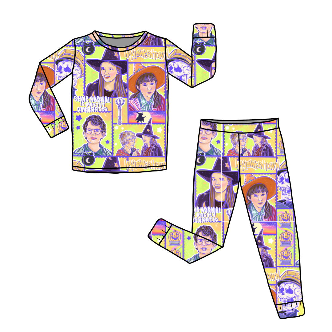 Town Of Halloween Slumber Bamboo Long Sleeve Pants Set - PRE ORDER