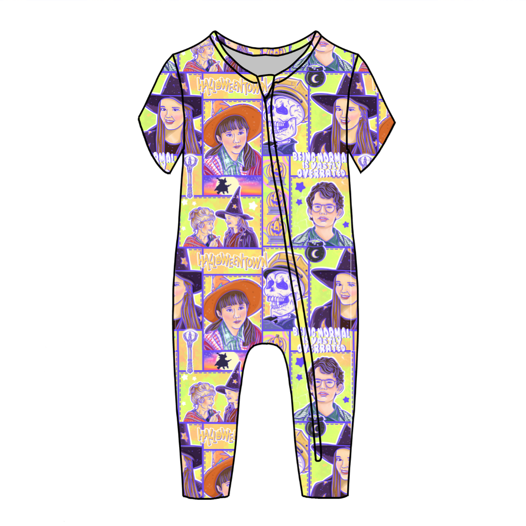 Town Of Halloween Dandelion Short Sleeve Sleeper Bamboo - PRE ORDER