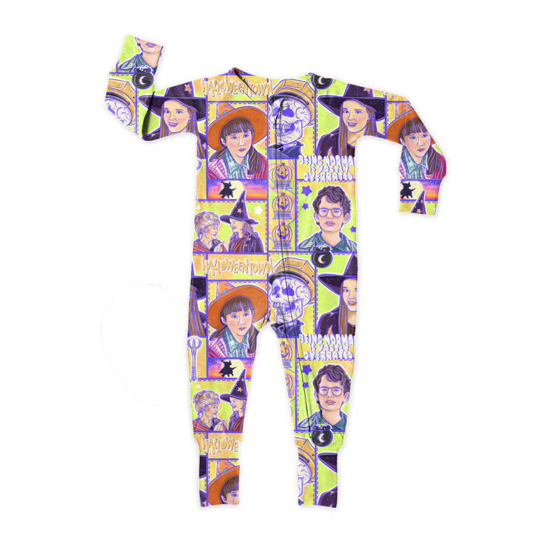 Town Of Halloween Dreamland Long Sleeve Sleeper Bamboo - PRE ORDER