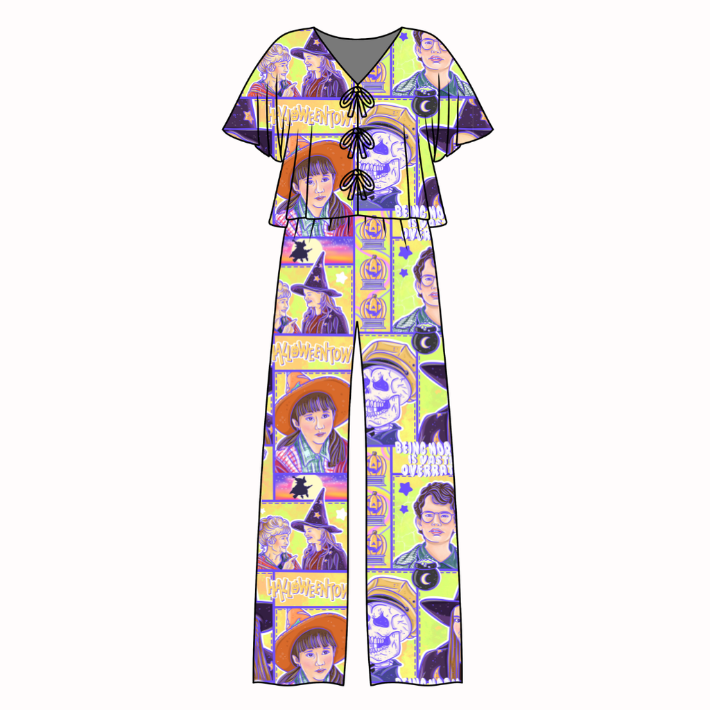 Town Of Halloween - Lollipop Women's Front Tie Set Bamboo - Pre Order