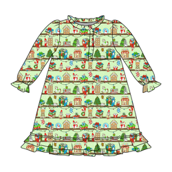 Holiday Hide & Seek Emerald Long Sleeve Lounge Dress - Bamboo - Pre Order - Christmas Special