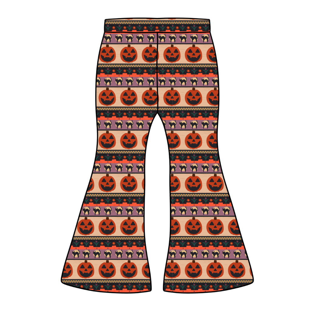 Pumpkin Parade Mod Adult Flare Bamboo Pants - Pre Order