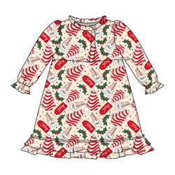 Tree Cakes Emerald Long Sleeve Lounge Dress - Bamboo - Pre Order - Christmas Special