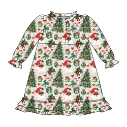 Evergreen Dreams Emerald Long Sleeve Lounge Dress - Bamboo - Pre Order - Christmas Special