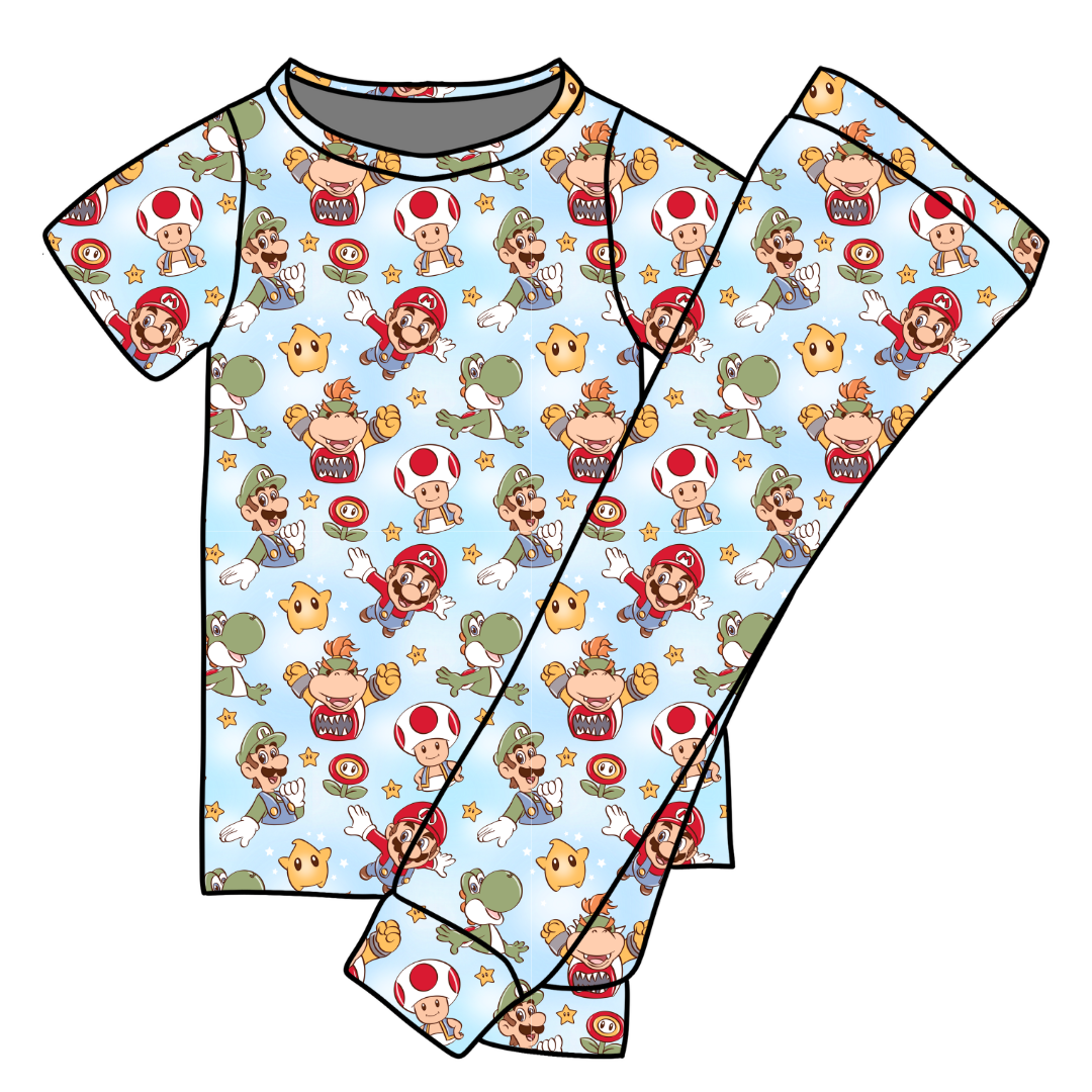 Dino Might Cozy Bamboo Short Sleeve Pants Set - PRE ORDER