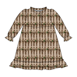 Camo Guard Emerald Long Sleeve Lounge Dress - Bamboo - Pre Order - Christmas Special