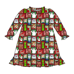 Christmas through the Years Emerald Long Sleeve Lounge Dress - Bamboo - Pre Order - Christmas Special