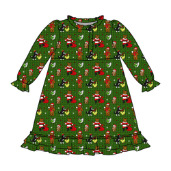 Cozy Cabin Christmas Emerald Long Sleeve Lounge Dress - Bamboo - Pre Order - Christmas Special
