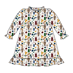 Holly & Plaid Emerald Long Sleeve Lounge Dress - Bamboo - Pre Order - Christmas Special