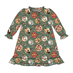 Main St Magic Emerald Long Sleeve Lounge Dress - Bamboo - Pre Order - Christmas Special