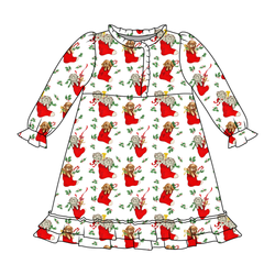 Under the Tree Emerald Long Sleeve Lounge Dress - Bamboo - Pre Order - Christmas Special