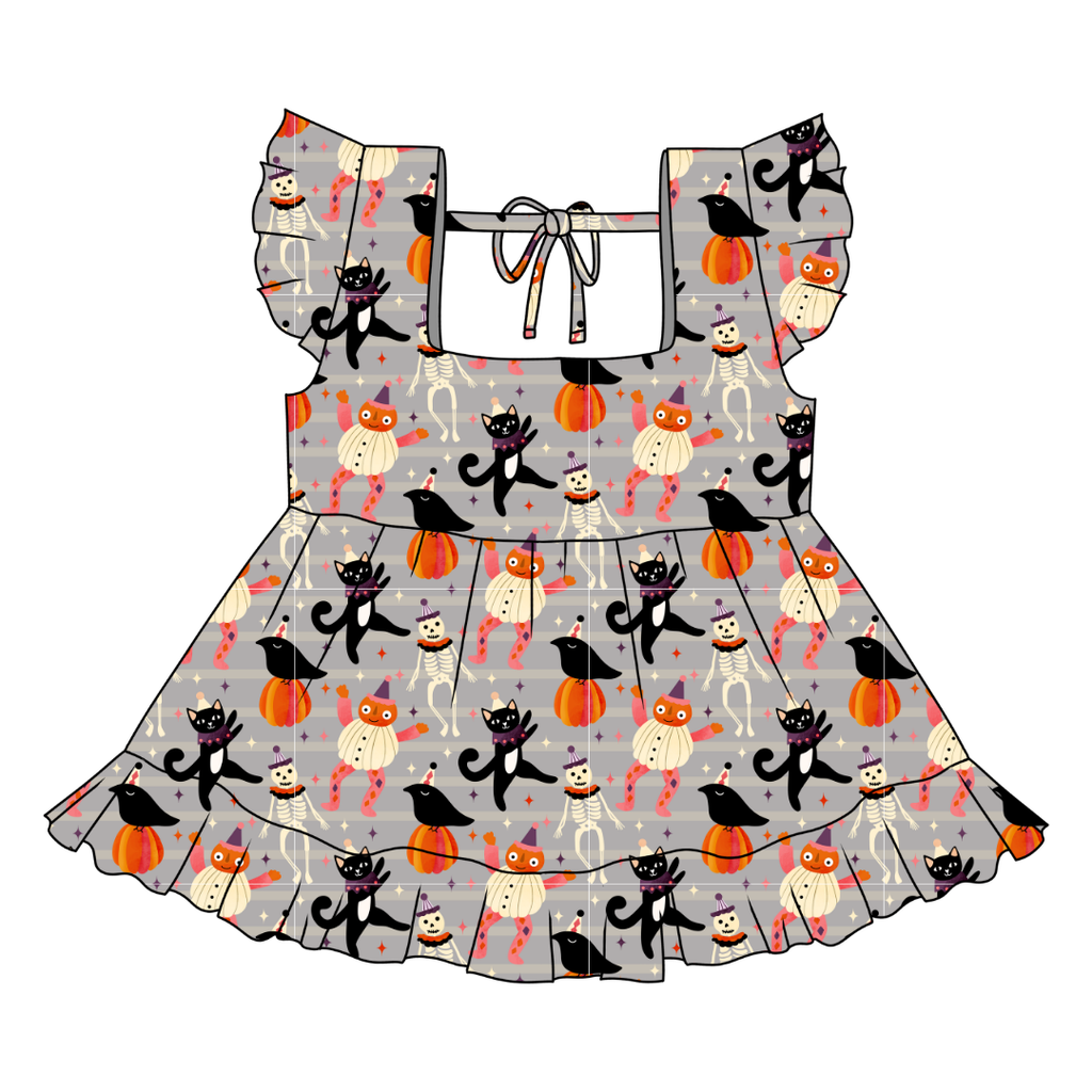 Graveyard Groove - Sadie Tie Back Ruffle Top - PRE ORDER