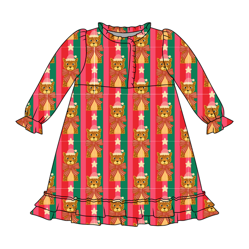 Festive & Fierce Emerald Long Sleeve Lounge Dress - Bamboo - Pre Order - Christmas Special
