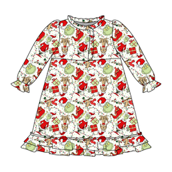 Mistle Toe & Mischief Emerald Long Sleeve Lounge Dress - Bamboo - Pre Order - Christmas Special