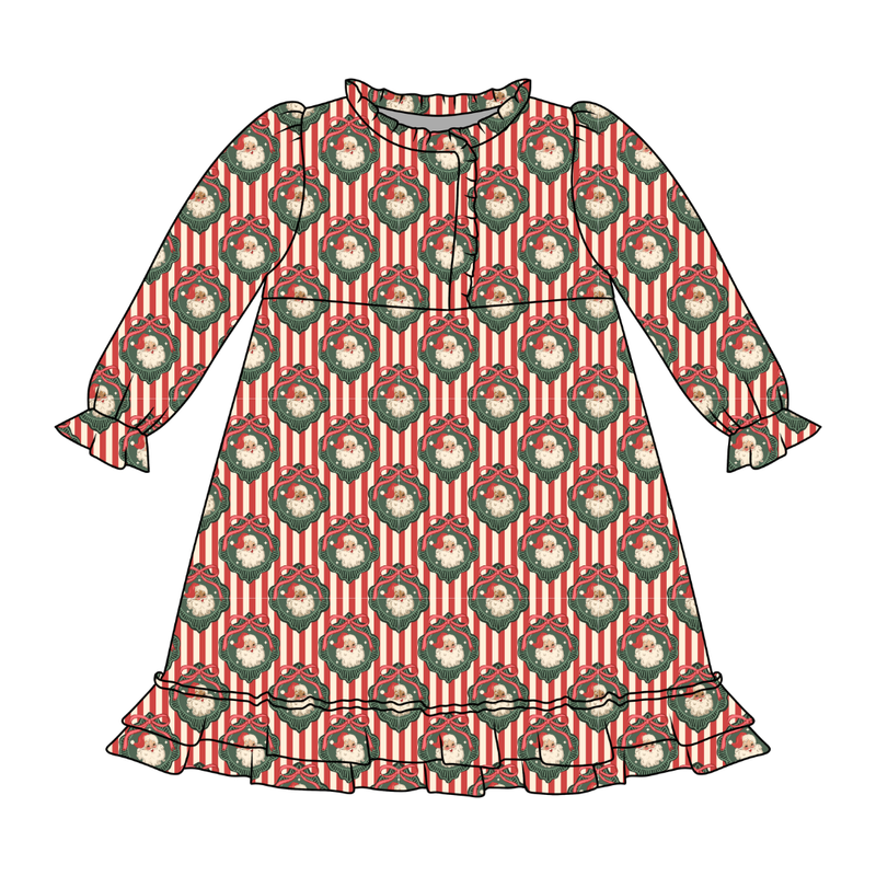 Candy Cane Lane Emerald Long Sleeve Lounge Dress - Bamboo - Pre Order - Christmas Special