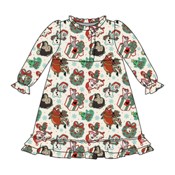 Christmas Sidekicks Emerald Long Sleeve Lounge Dress - Bamboo - Pre Order - Christmas Special