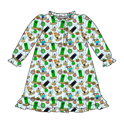 Christmas Crafts Emerald Long Sleeve Lounge Dress - Bamboo - Pre Order - Christmas Special
