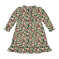 Christmas Cookies Emerald Long Sleeve Lounge Dress - Bamboo - Pre Order - Christmas Special