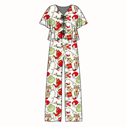 Mistle Toe & Mischief Lollipop Women's Front Tie Pants Set - Bamboo - Pre Order - Christmas Special