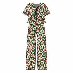 Christmas Cookies Lollipop Women's Front Tie Pants Set - Bamboo - Pre Order - Christmas Special