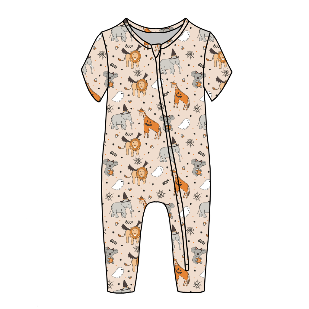 Boo At The Zoo Dandelion Short Sleeve Sleeper Bamboo - PRE ORDER