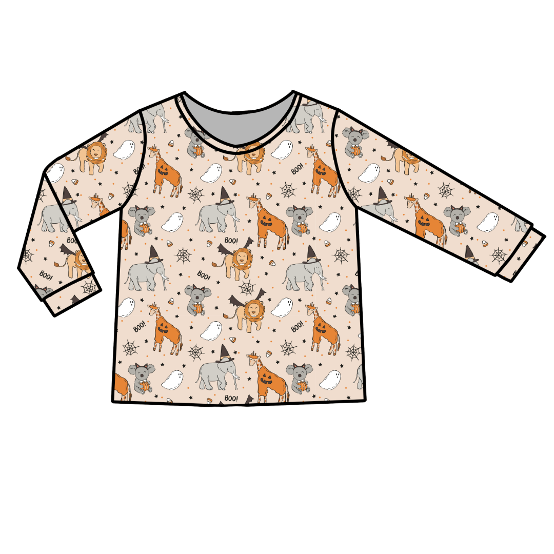 Boo At The Zoo - Ruby Long Sleeve Bamboo Shirt - Pre Order