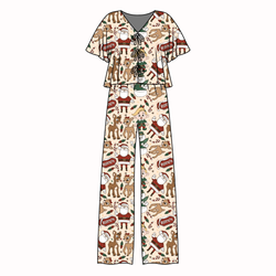 Red Nose Lollipop Women's Front Tie Pants Set - Bamboo - Pre Order - Christmas Special