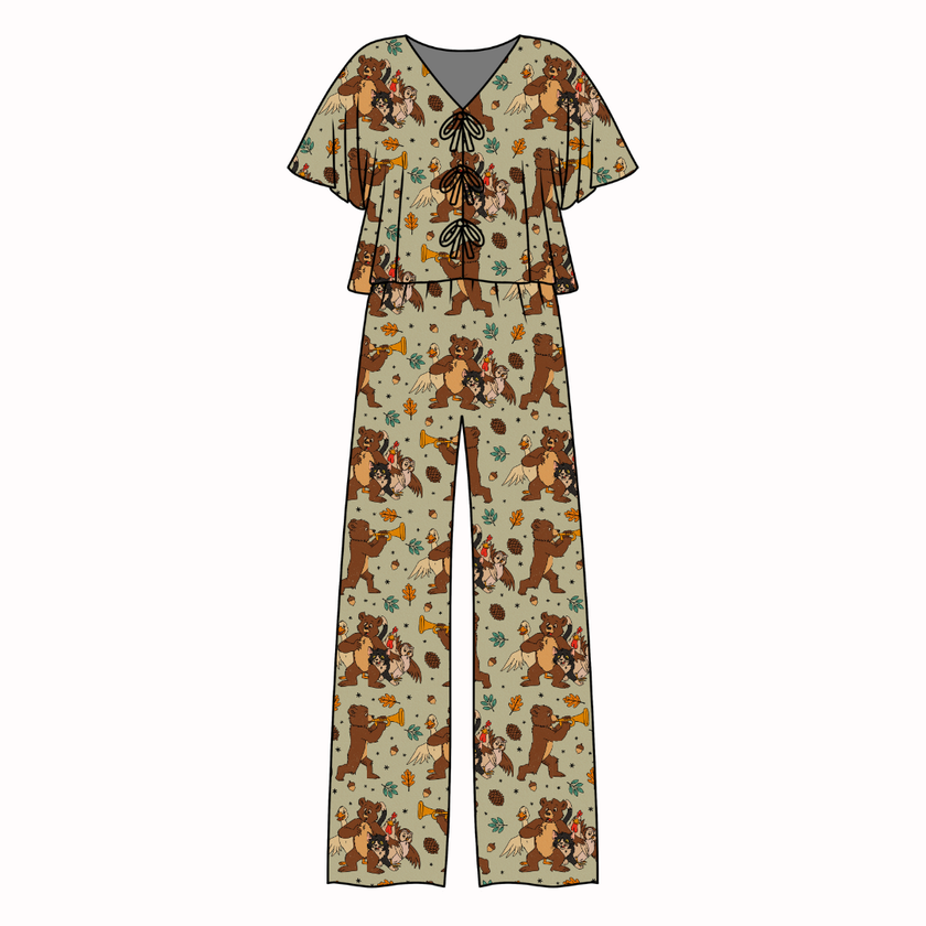 Woodland Melody Lollipop Women's Front Tie Set Bamboo - Pre Order
