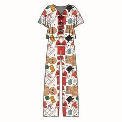 Building Christmas Memories Lollipop Women's Front Tie Pants Set - Bamboo - Pre Order - Christmas Special