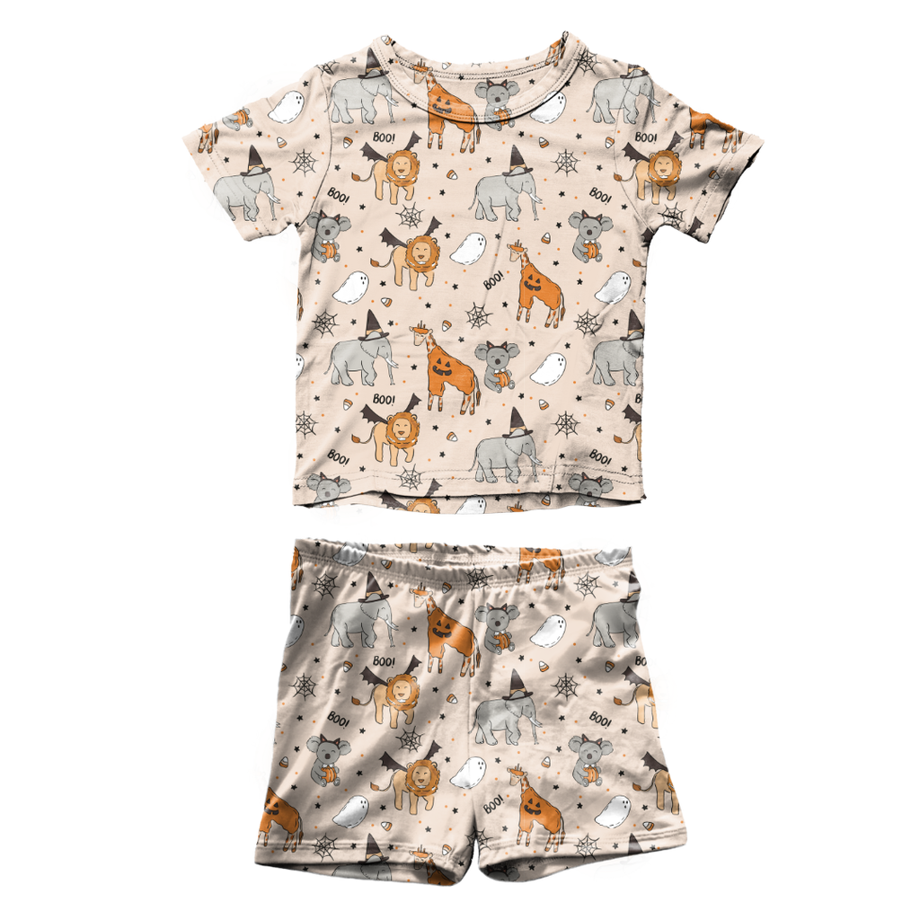 Boo At The Zoo Fawn Short Sleeve Short Set Bamboo - PRE ORDER