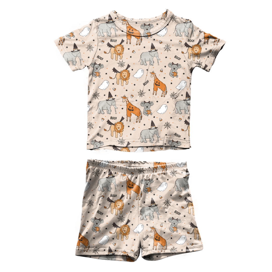 Boo At The Zoo Fawn Short Sleeve Short Set Bamboo - PRE ORDER