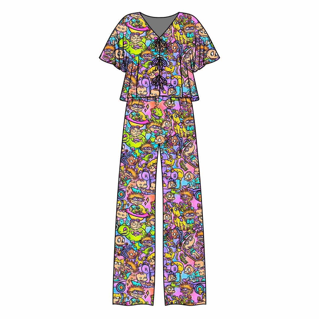 90's Playdate Lollipop Women's Front Tie Set Bamboo - Pre Order